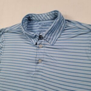 Tommy Bahama Active Boys Polo Shirt XL 14 Blue Stripe Performance Golf